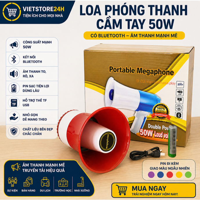 LOA PHÓNG 50W CÓ BLUETOOTH FULL BOX