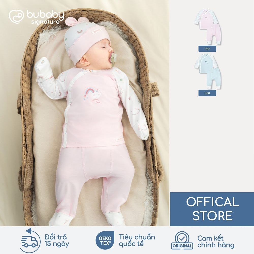 Bubaby Signature Bộ Dài Tay Cài Chéo Little Rainbow Cho Bé Từ Sơ Sinh SSBB1108LR - Sukem shop