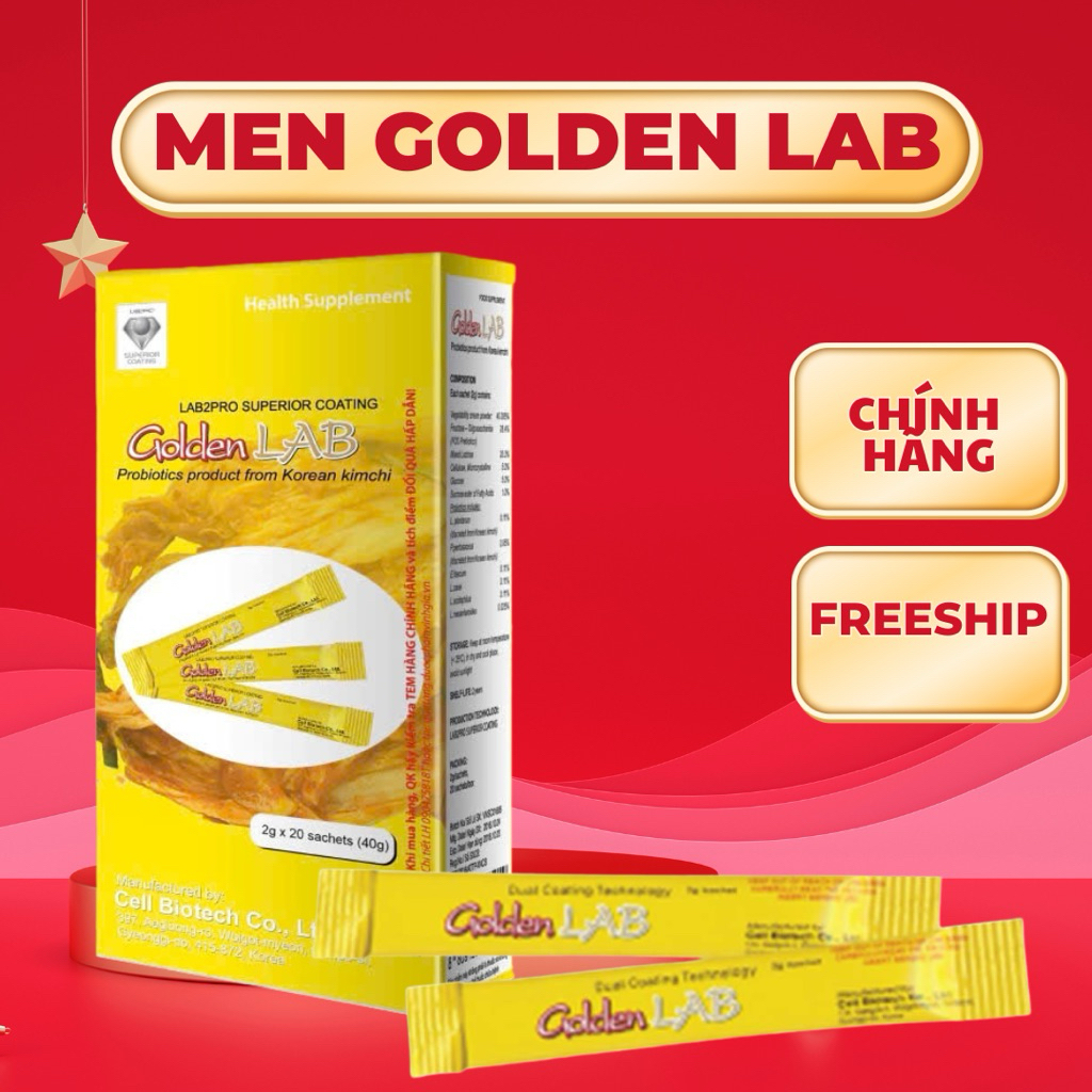 Men vi sinh hàn quốc Golden lab( mẫu mới )