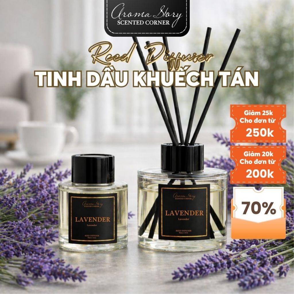 Tinh Dầu Khuếch Tán Aroma Story Hương Lavender Size 50ml - 100ml