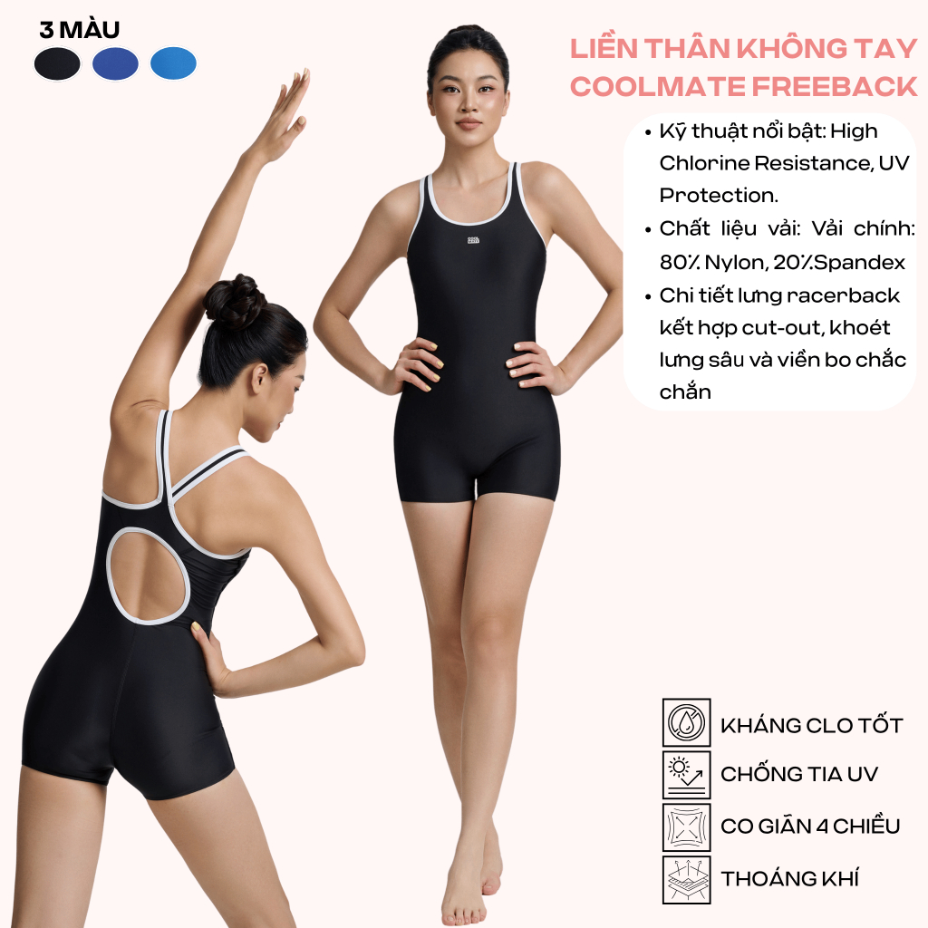 [MUA2GIẢM10%] BST Bikini Coolmate liền thân 1 mảnh cộc/dài tay kín đáo che bụng tôn dáng chống tia UV đi bơi đi biển | BigBuy360 - bigbuy360.vn