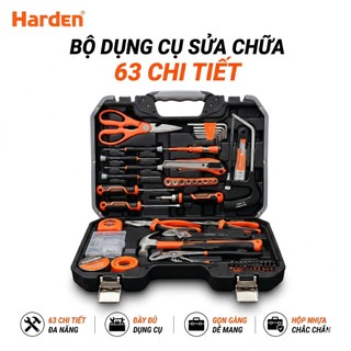 Bộ Dụng Cụ Sửa Chữa 63 Chi Tiết Harden – Bộ Tool Gia Đình Đa Năng, Kìm Búa Tô Vít Tuýp Vat +8%