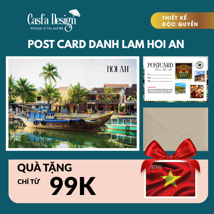 [Combo 10] Thiệp Postcard bưu thiếp Hội An NEW, phong cách vintage Casfa Design Viet Nam