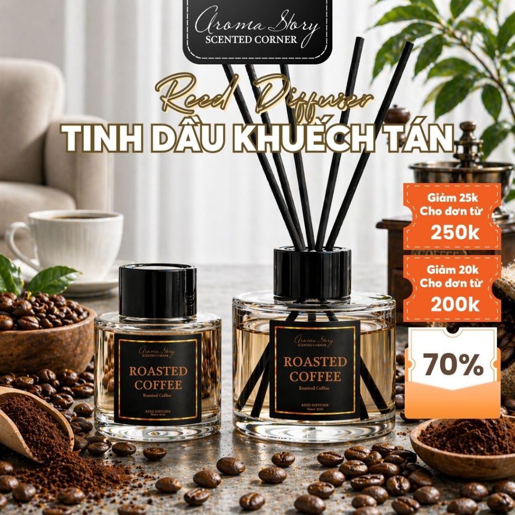 Tinh Dầu Khuếch Tán Aroma Story Hương Roasted Coffee Size 50ml - 100ml