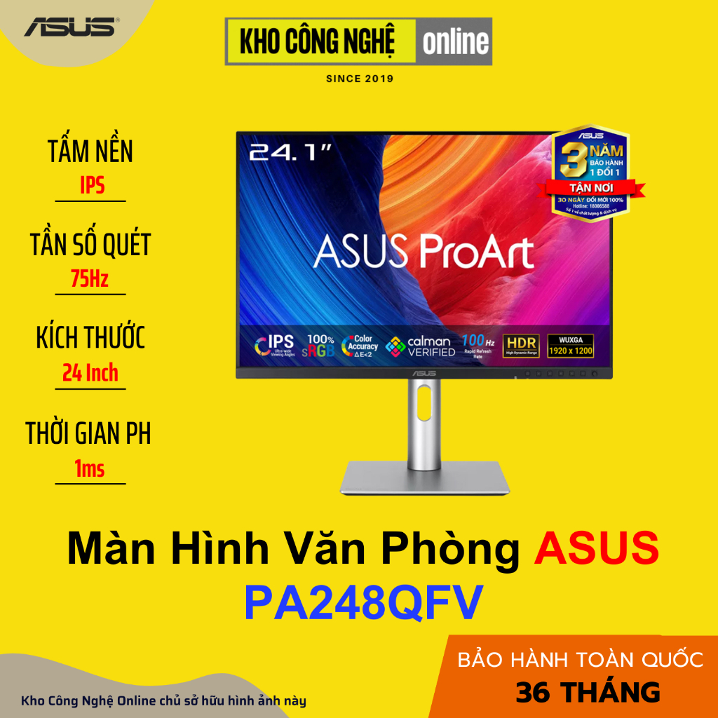 Màn Hình Văn Phòng ASUS PA248QFV (Hàng Chính Hãng)