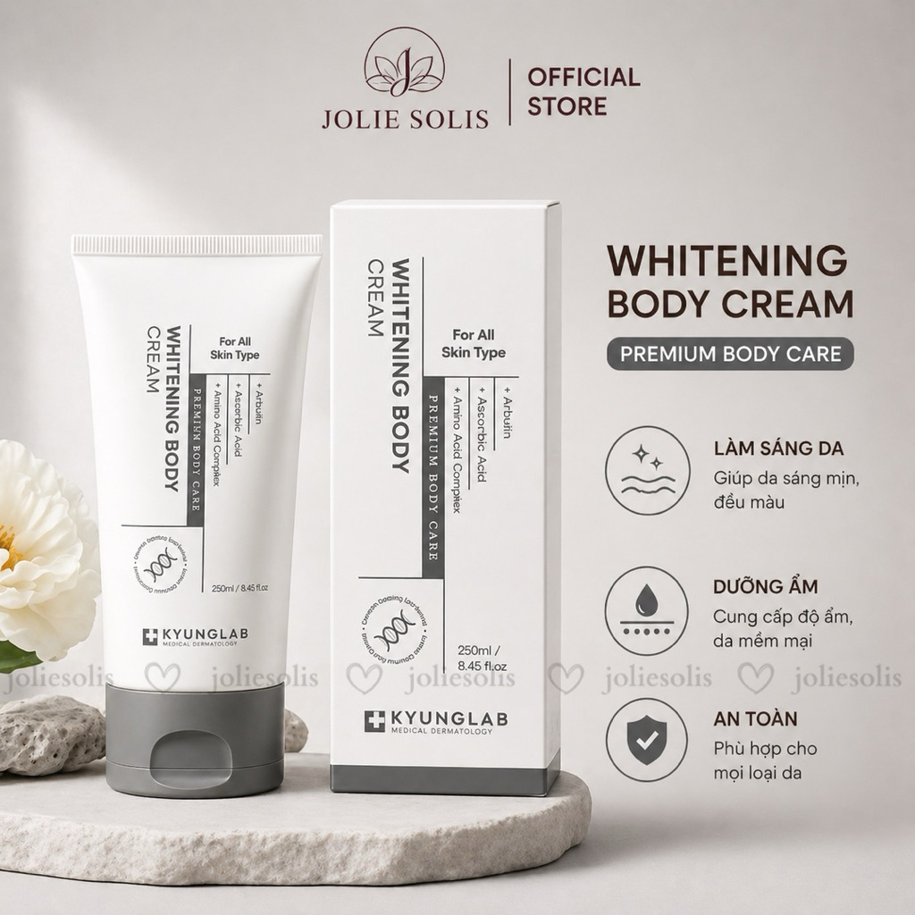 Kem nâng tone dưỡng trắng da body KyungLab Whitening Body Cream 250ml
