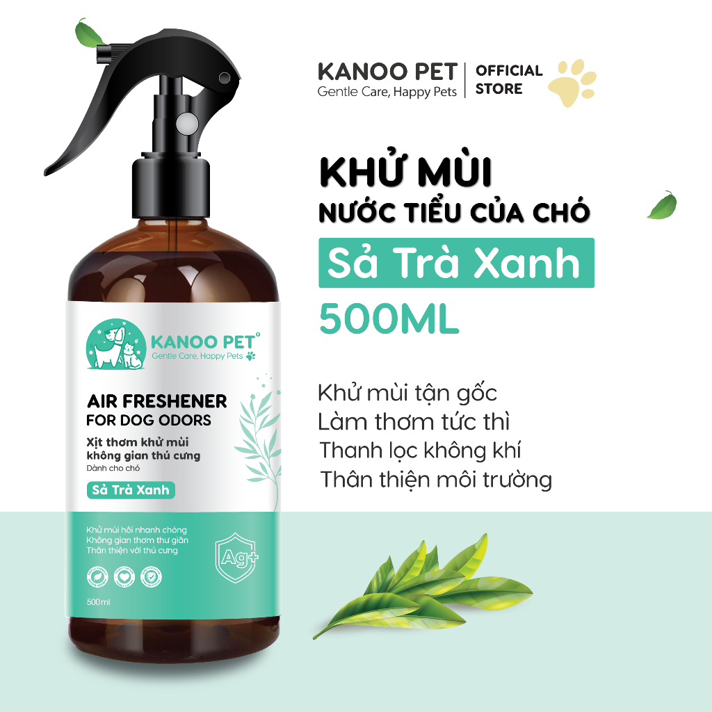 Xịt khử mùi nước tiểu vệ sinh chó Kanoo Pet - Sả Chanh Trà Xanh 500ml