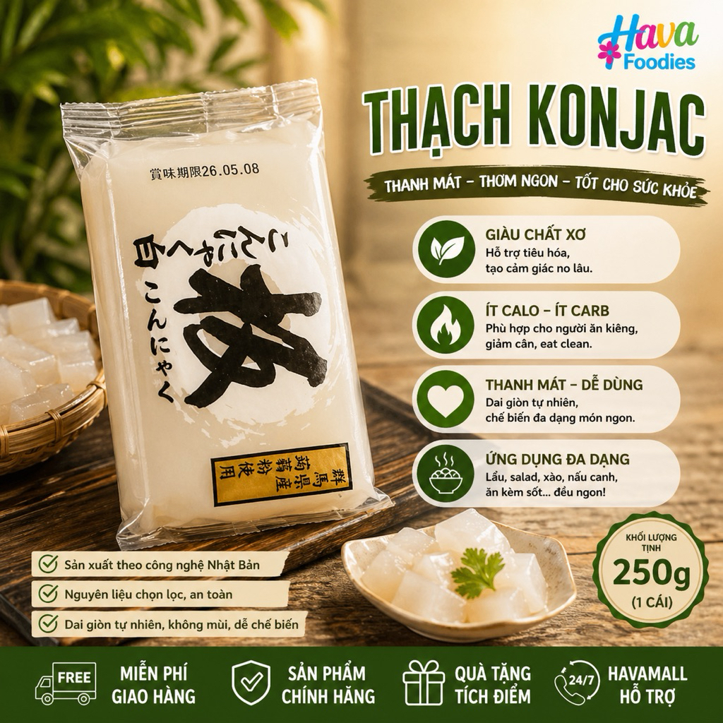 Thạch Konnyaku Trắng Nhật Bản Yokoo Daily Foods 250g – Yokoo Daily Foods Konnyaku Block White