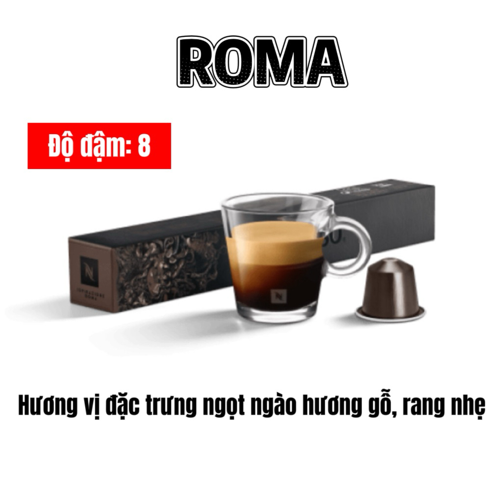(Dành cho máy Nespresso) Cà phê viên nén Nespresso Ispirazione ROMA - Hộp 10 viên