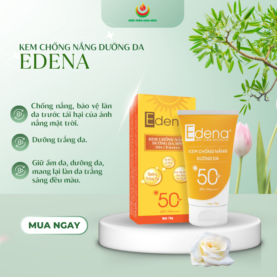 Kem chống nắng dưỡng trắng da Edena 70G