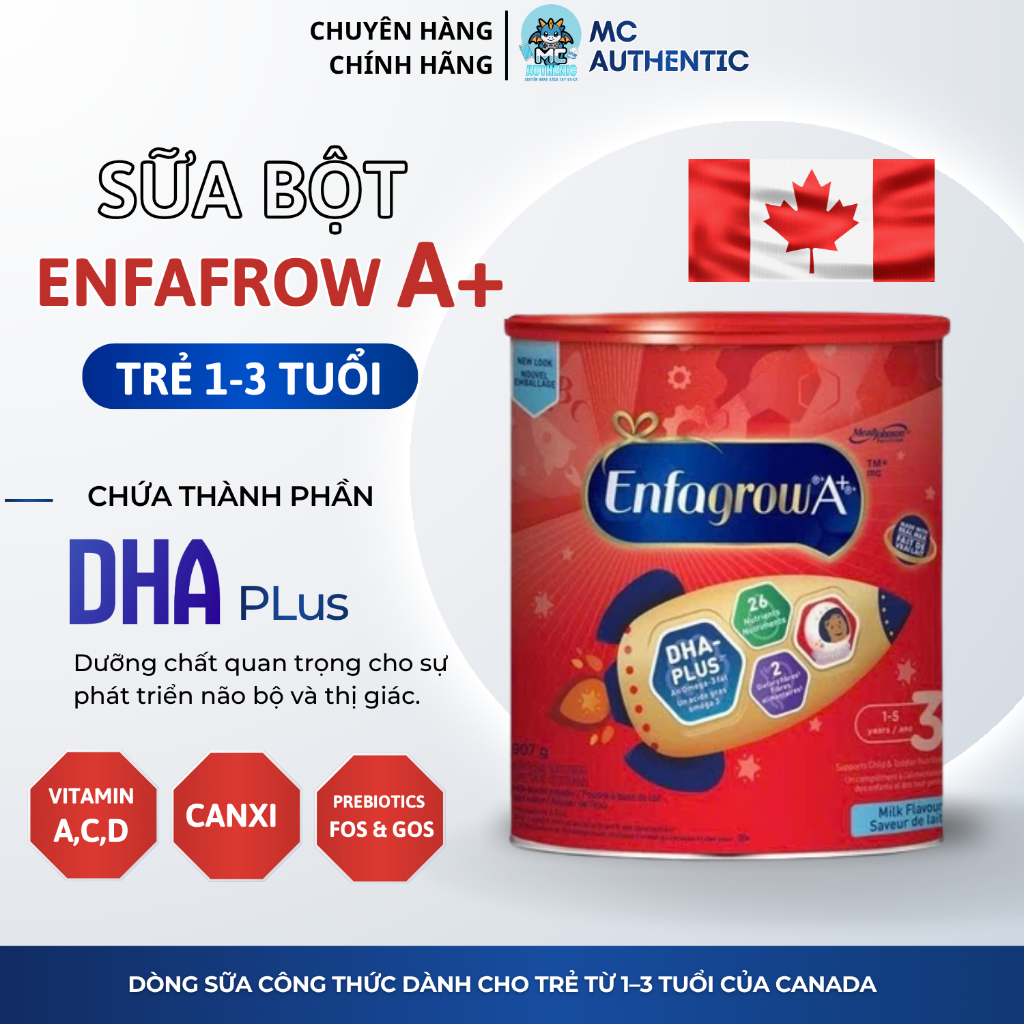 Sữa bột Enfagrow A+ Canada số 3 907g mẫu mới ( Bill Canada )