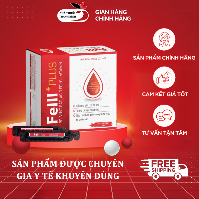 [CHÍNH HÃNG] Fe III Plus – Viên Bổ Sung Sắt, Acid Folic, Vitamin Và Khoáng Chất Cho Cơ Thể Hộp 4 Vỉ 