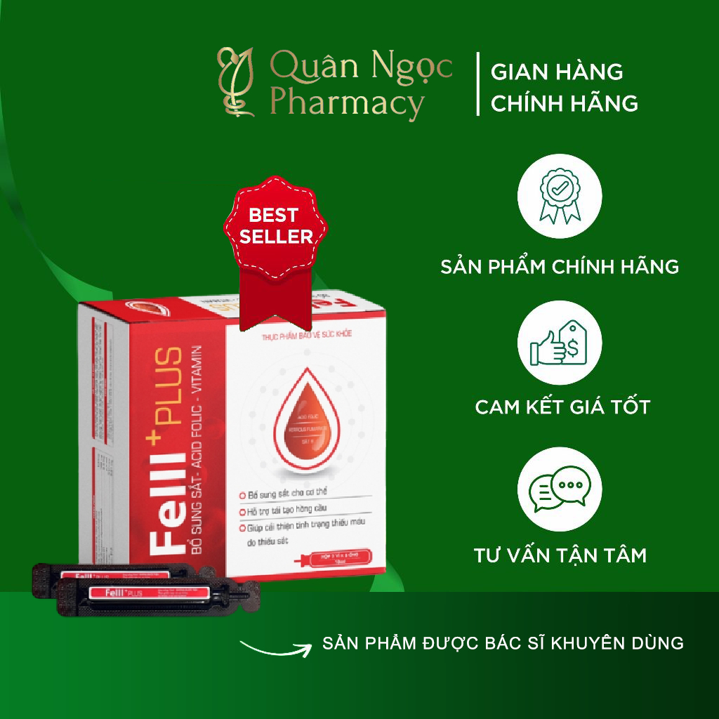 [CHÍNH HÃNG] Fe III Plus Viên Bổ Sung Sắt, Acid Folic, Vitamin Và Khoáng Chất Cho Cơ Thể