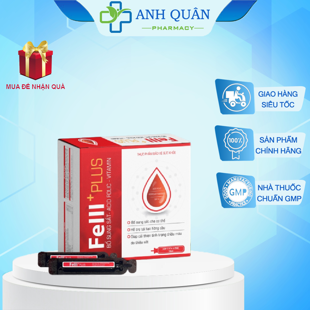 [CHÍNH HÃNG] Fe III Plus – Viên Bổ Sung Sắt, Acid Folic, Vitamin Và Khoáng Chất Cho Cơ Thể Hộp 4 Vỉ 