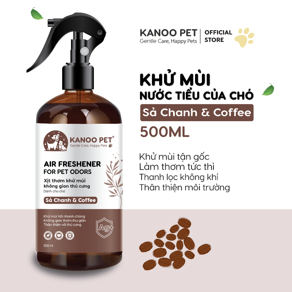 Xịt khử mùi nước tiểu cho chó Kanoo Pet - Sả Chanh & Coffee 500ml