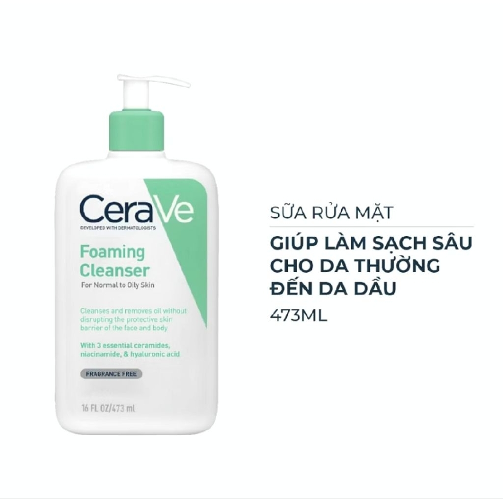 Sữa rửa mặt CeraVe Foaming Cleanser 473ml