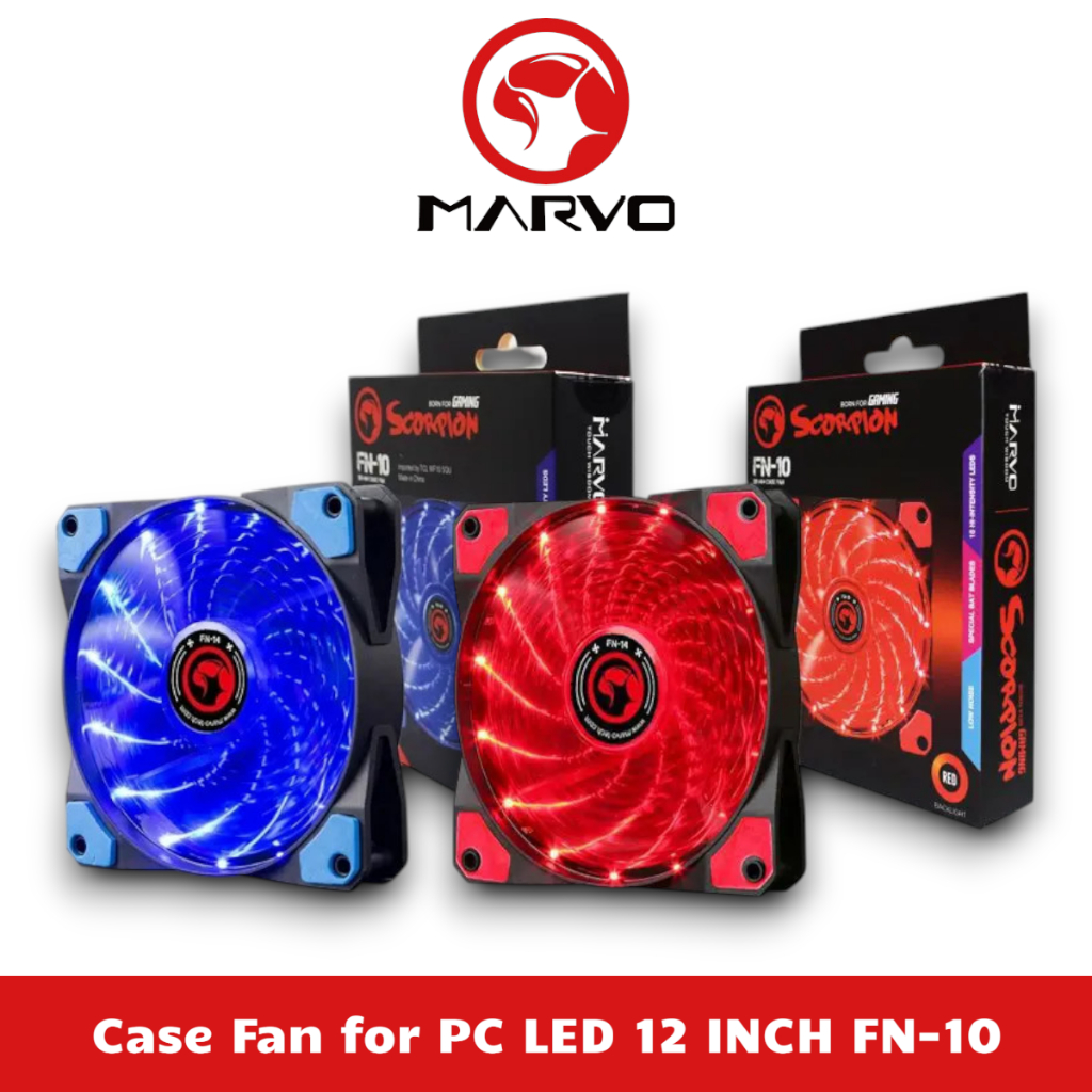Quạt Tản Nhiệt CPU Dùng Cho Case PC Kích Thước 12 Inch LED Xanh, Đỏ MARVO FN-10