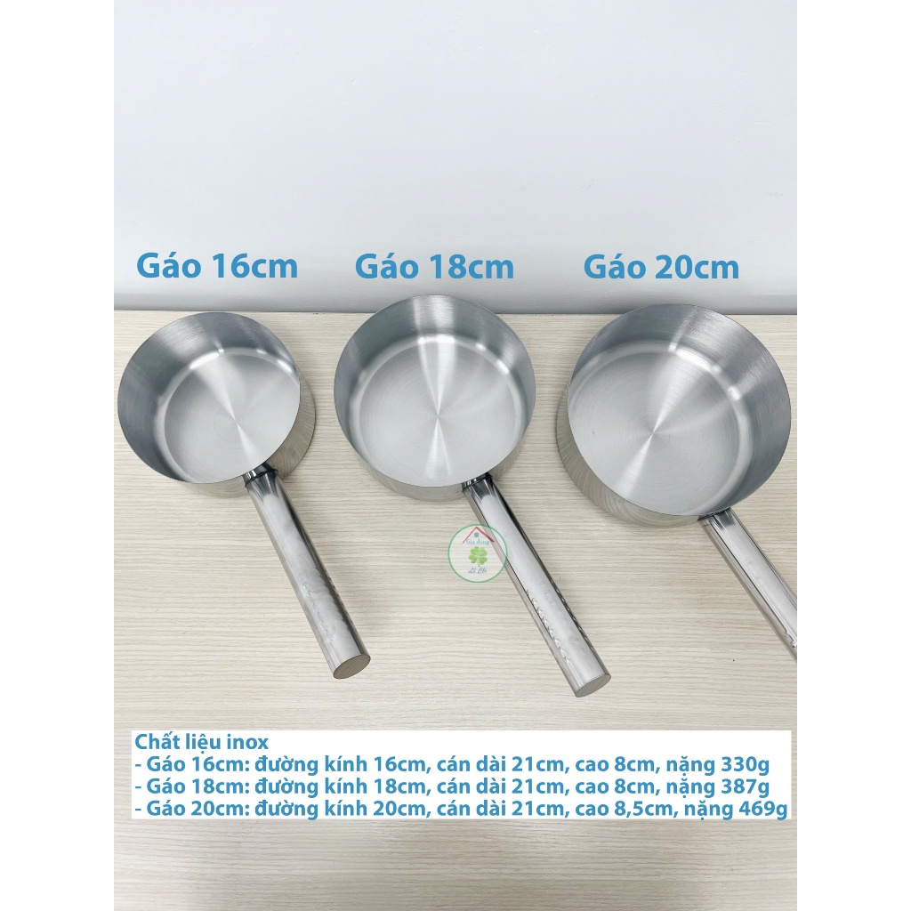 Gáo múc nước lèo inox (đường kính 16cm, 18cm, 20cm)
