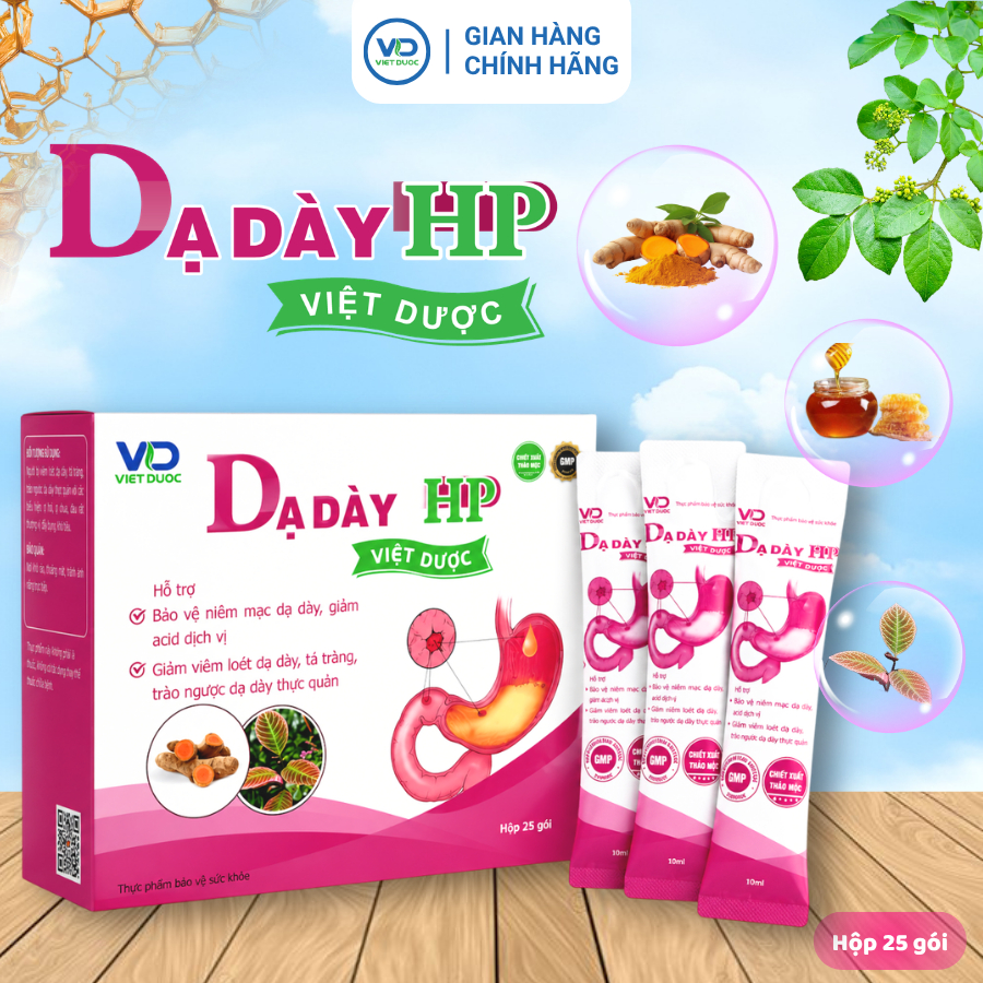 Dạ Dày HP Việt Dược hỗ trợ giảm ợ chua, trào ngược, đau rát dạ dày