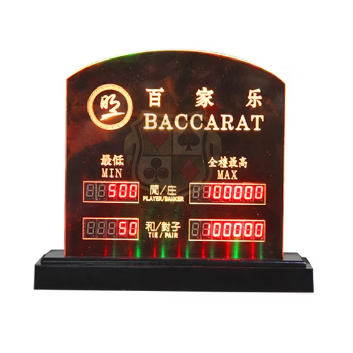 Bảng Đèn LED Hiển Thị Hạn Mức Cược Baccarat Cao Cấp - Baccarat LED Electronic Gaming Table Betting L