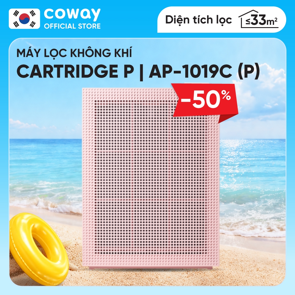 Máy lọc không khí Coway AP-1019C - Màu hồng, kích thước 469x340x165mm