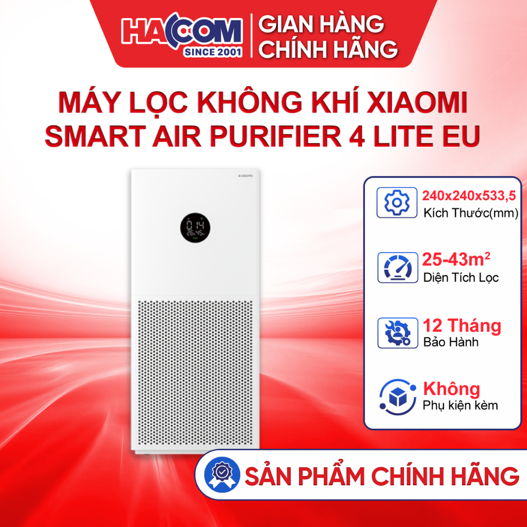 Máy Lọc Không Khí Xiaomi Smart Air Purifier 4 Lite EU (BHR5274GL) - Bảo Hành 12 Tháng HACOM PC