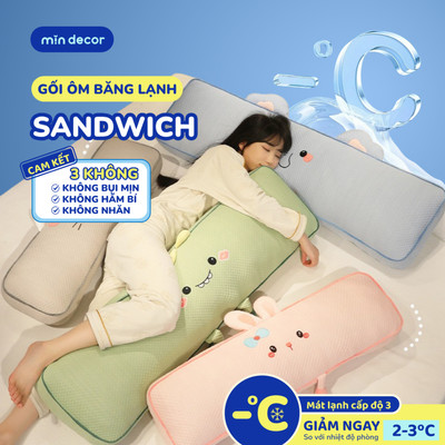 Gối Ôm Băng Lạnh Mịn Decor, Gối Ôm Bánh Mì Sandwich Dễ Thương Mát Lạnh, New 2026
