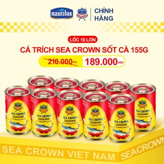 Lốc 10 Lon - Cá Hộp Sea Crown 155g