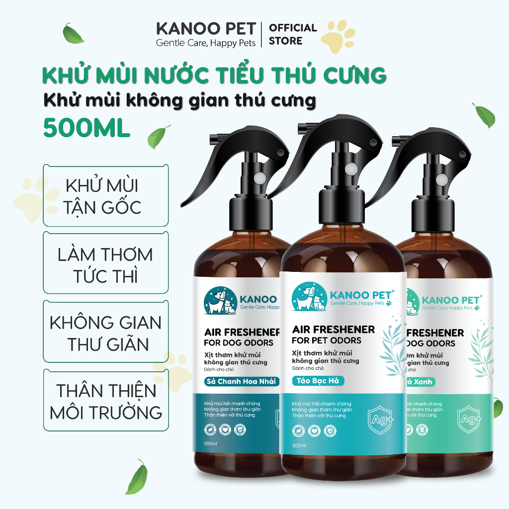 Xịt khử mùi nước tiểu chó mèo KANOO PET khử mùi hôi khai, hỗ trợ PET đi vệ sinh đúng chỗ