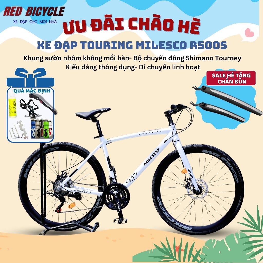Xe Đạp Đường Phố Milesco R500S Khung Nhôm, Cối Nổ, Xe Đạp Touring Giá Rẻ, Mẫu Mới 2026