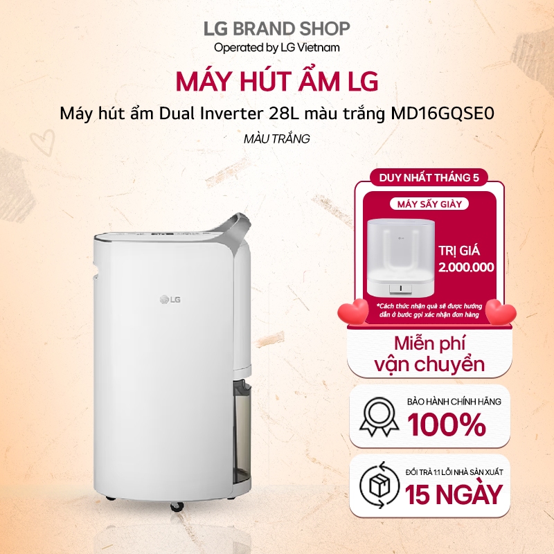 [Chỉ giao Miền Bắc] MD16GQSE0.ABAE - Máy hút ẩm Dual Inverter 28L màu trắng MD16GQSE0.ABAE