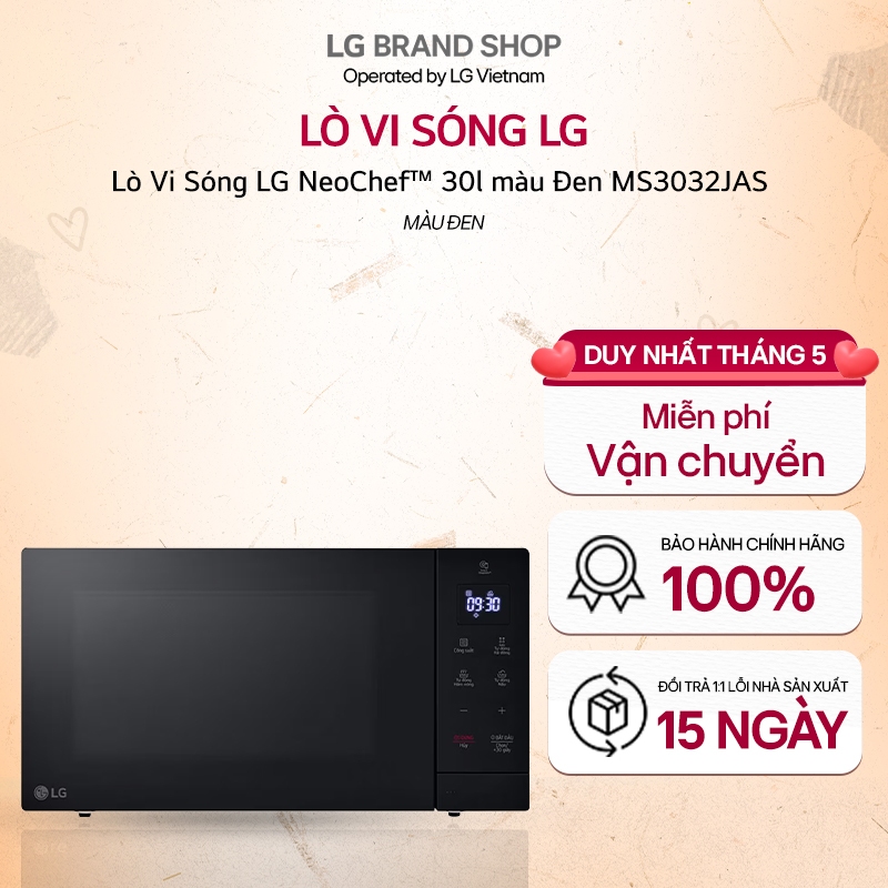 [Chỉ giao miền Nam/Bắc] Lò Vi Sóng LG NeoChef™ 30l màu Đen MS3032JAS