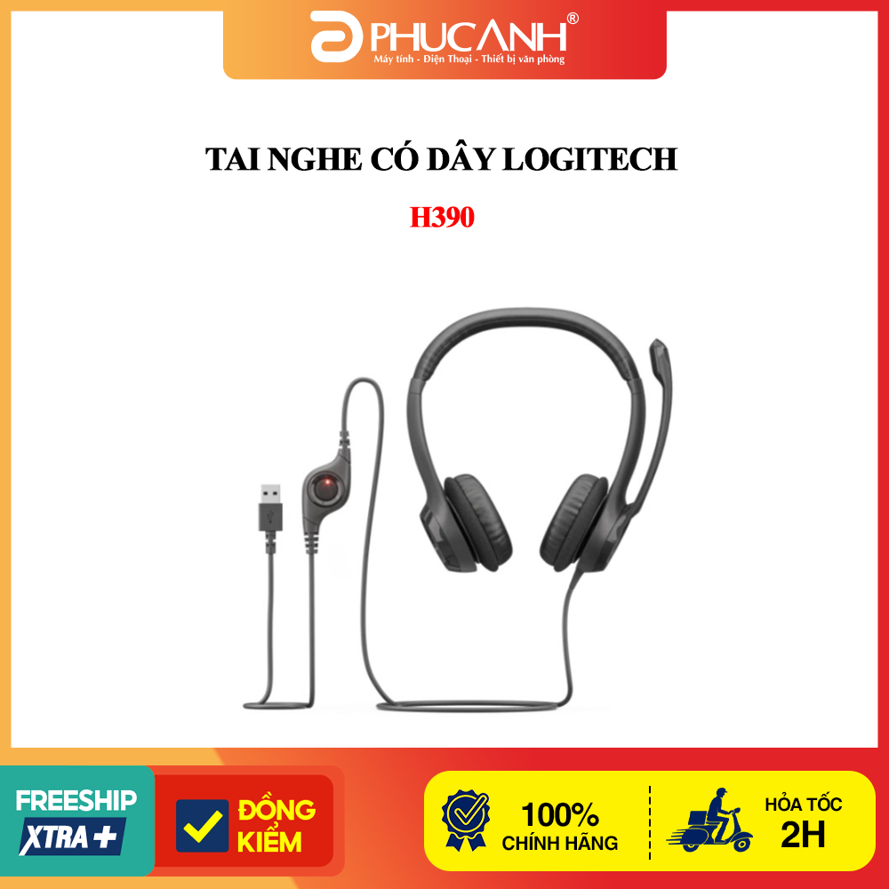 Tai nghe có dây Logitech H390 USB - Màu đen