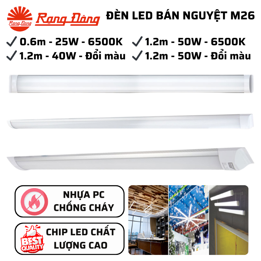 Đèn LED Bán Nguyệt Rạng Đông M26 30 9W 60 25W 120 50W