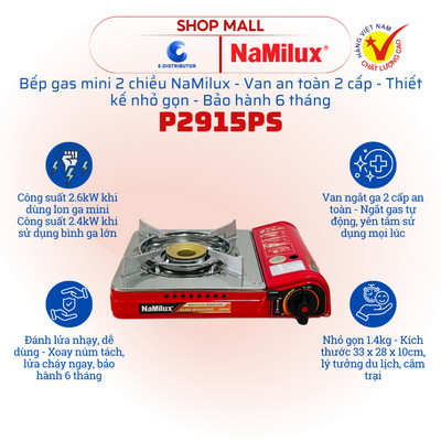 [HỎA TỐC] Bếp gas mini 2 chiều NaMilux NH-P2915PS - Bảo hành 6 tháng - Hàng chính hãng