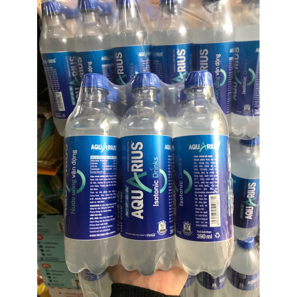 1 Lốc 6 chai 390ml AQUARIUS nước uống vận đồn date 10.2026