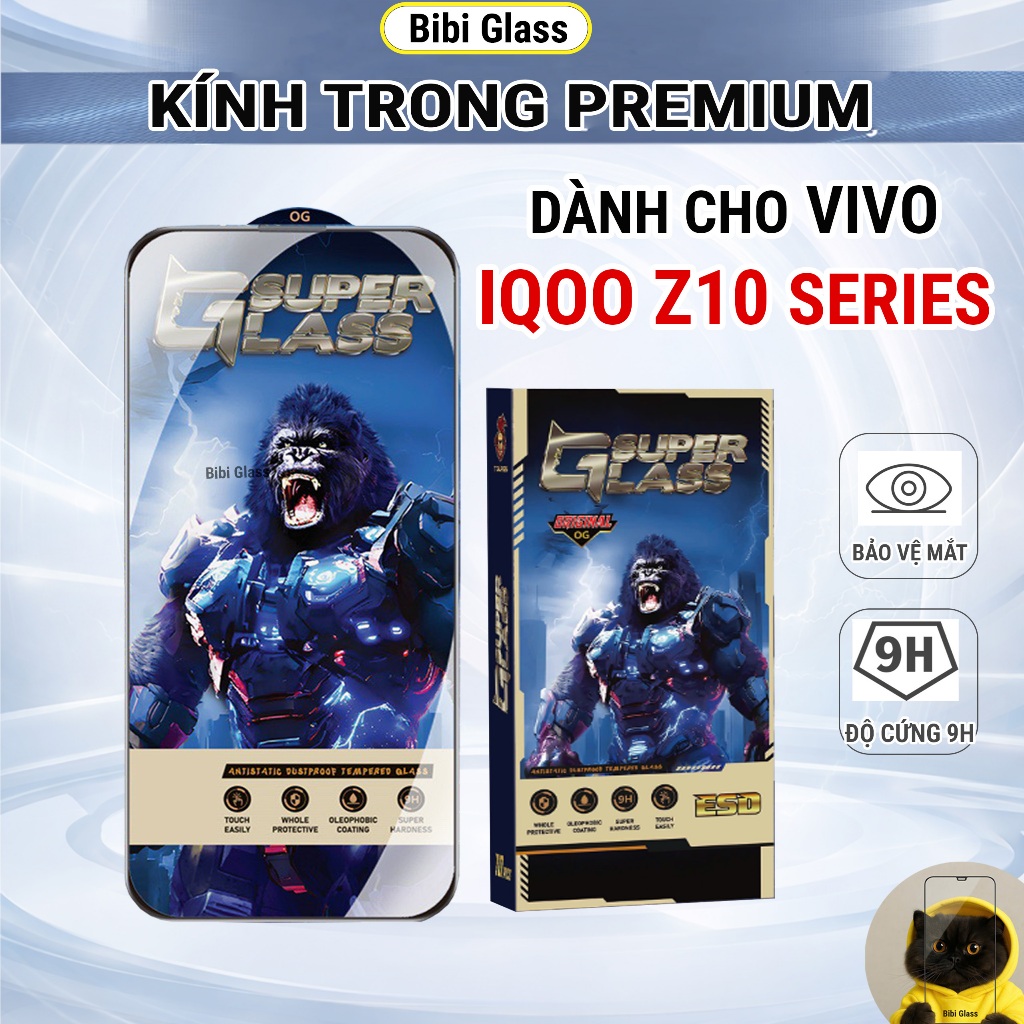 Kính cường lực iQOO Z10 Turbo Pro, Z10 Turbo, Z10X premium full màn miếng dán bảo vệ màn hình đt bib