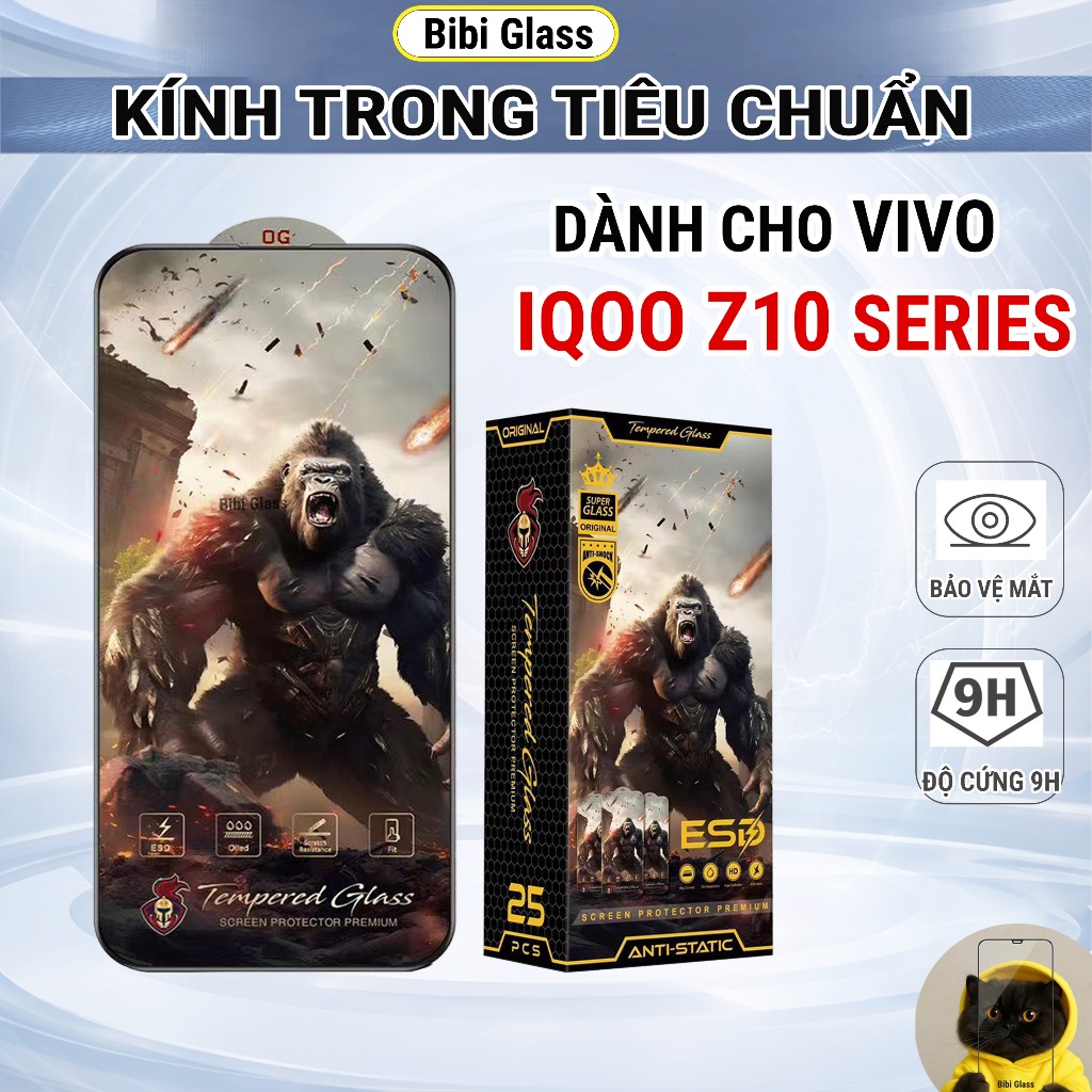 Kính cường lực iQOO Z10 Turbo Pro, Z10 Turbo, Z10X chiến binh full màn bibi