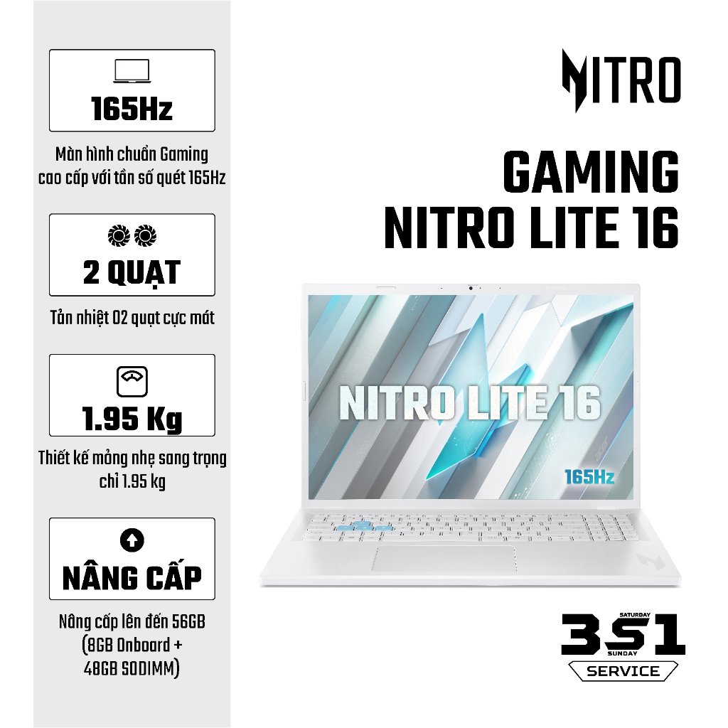 Laptop Acer Gaming Nitro Lite 16 NL16-71G-71FN - NH.D5ASV.003