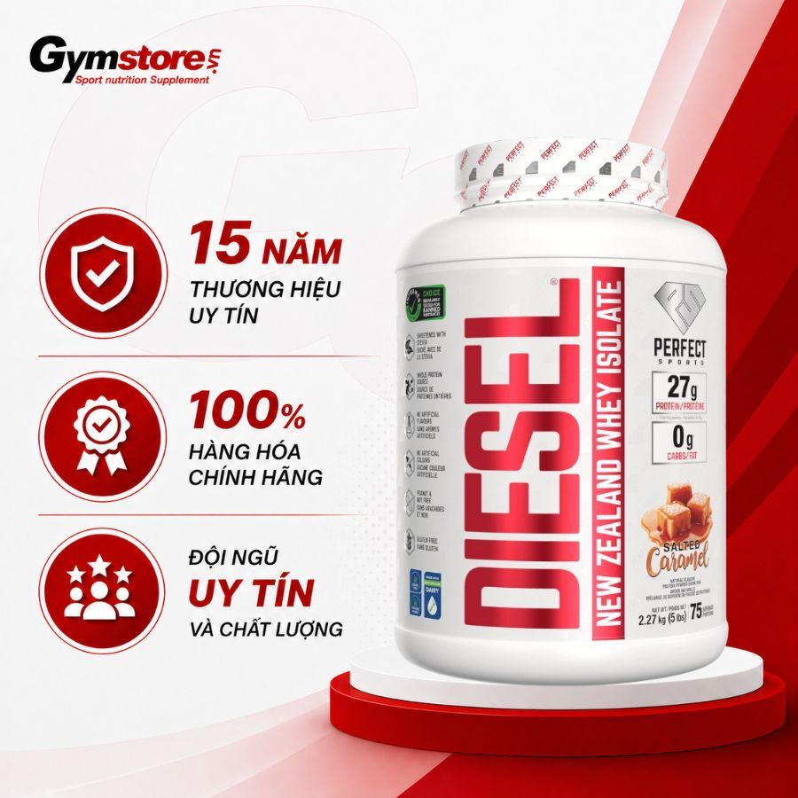 Sữa tăng cơ Perfect Diesel Whey Protein Isolate, tinh khiết không gây mụn Gymstore