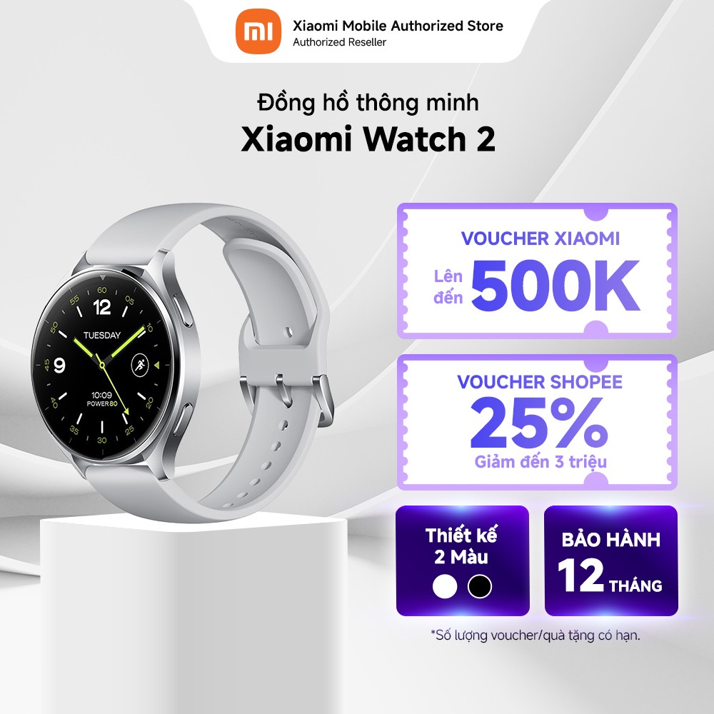 Đồng hồ thông minh Xiaomi Watch 2 | Màn hình AMOLED 1.43" |  12 Kênh theo dõi sức khỏe | HĐH WearOS 