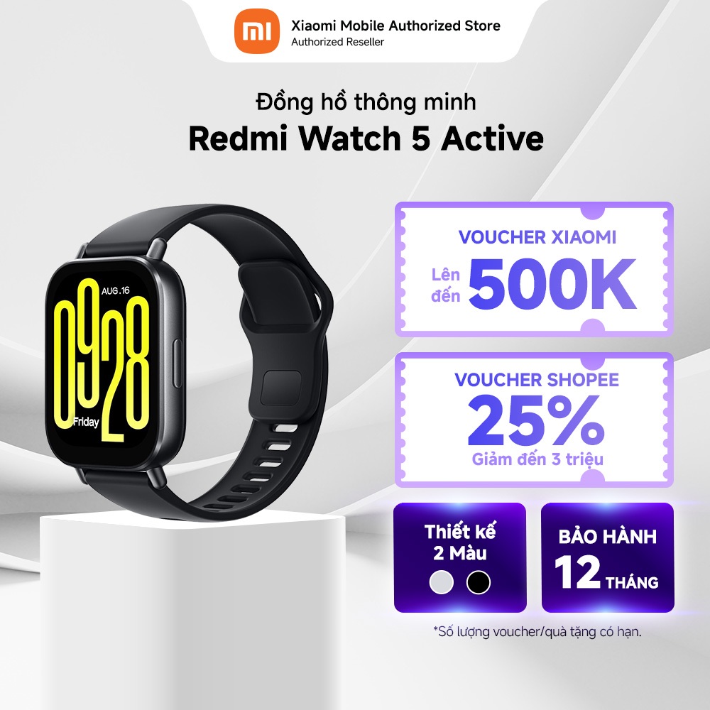 Đồng hồ thông minh Redmi Watch 5 Active | Màn hình LCD 2" l Nghe gọi Bluetooth | Kháng nước 5ATM | +