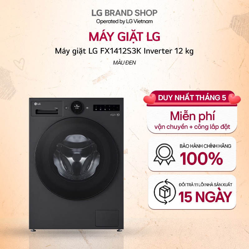 [Chỉ giao miền Nam/ Bắc ] Máy giặt lồng ngang LG FX1412S3K Inverter 12 kg