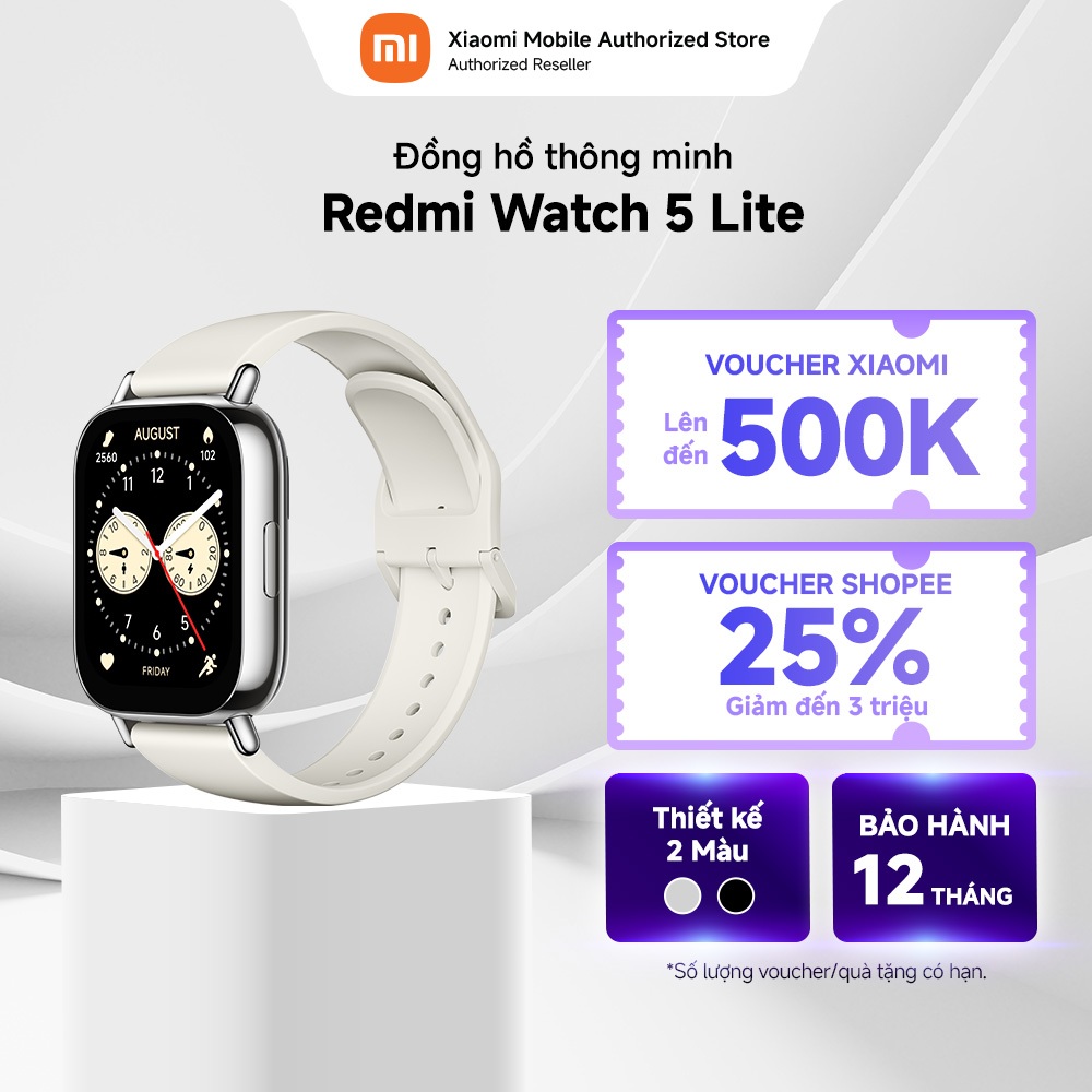 Đồng hồ thông minh Redmi Watch 5 Lite | Màn hình AMOLED 2" l Nghe gọi Bluetooth | +150 chế độ thể th