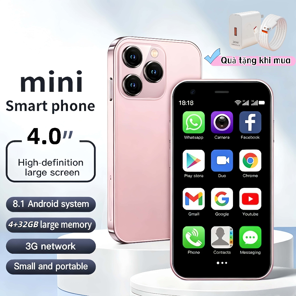 Điện thoại mini siêu nhỏ cảm ứng mini i17  Order and receive a 240W fast charger as a gift