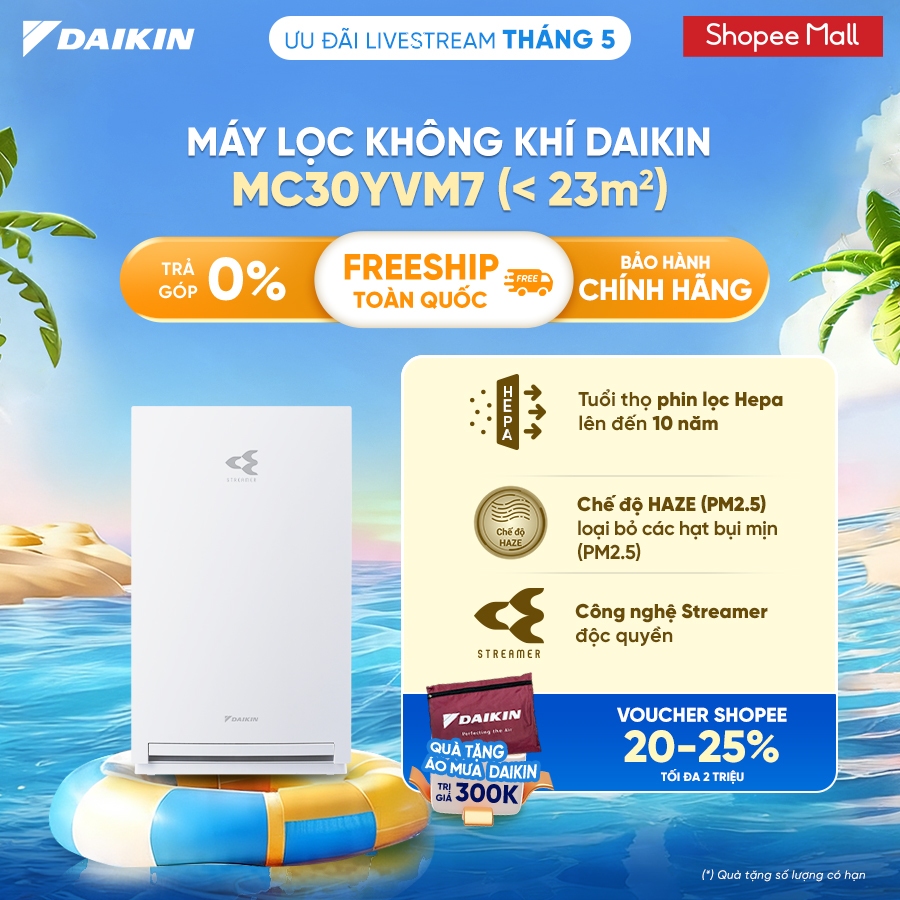 [LIVESTREAM] Máy lọc không khí Daikin MC30YVM7 - Diện tích sử dụng 23m2
