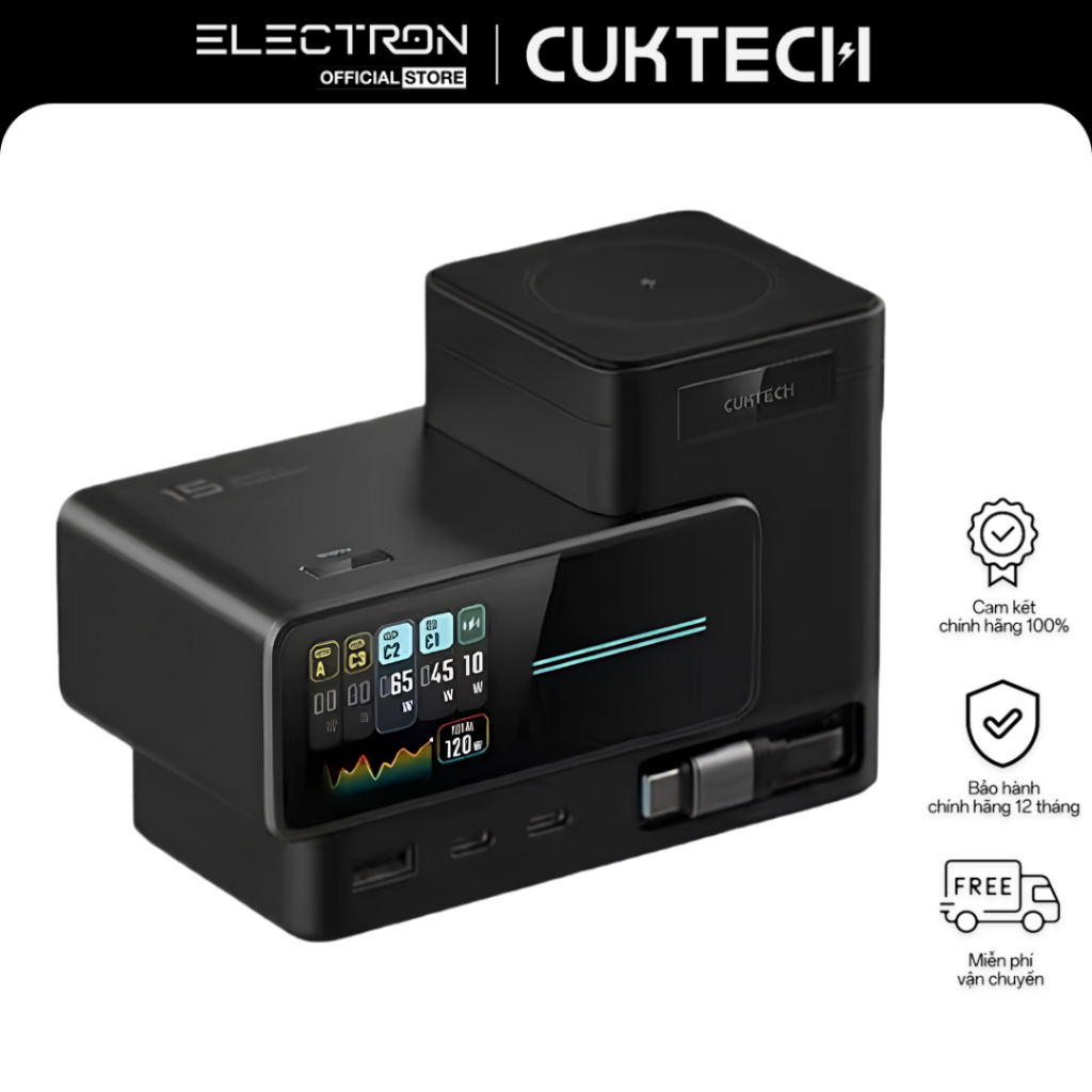 Trạm sạc để bàn CUKTECH 15 Ultra GaN 140W – TA1406U
