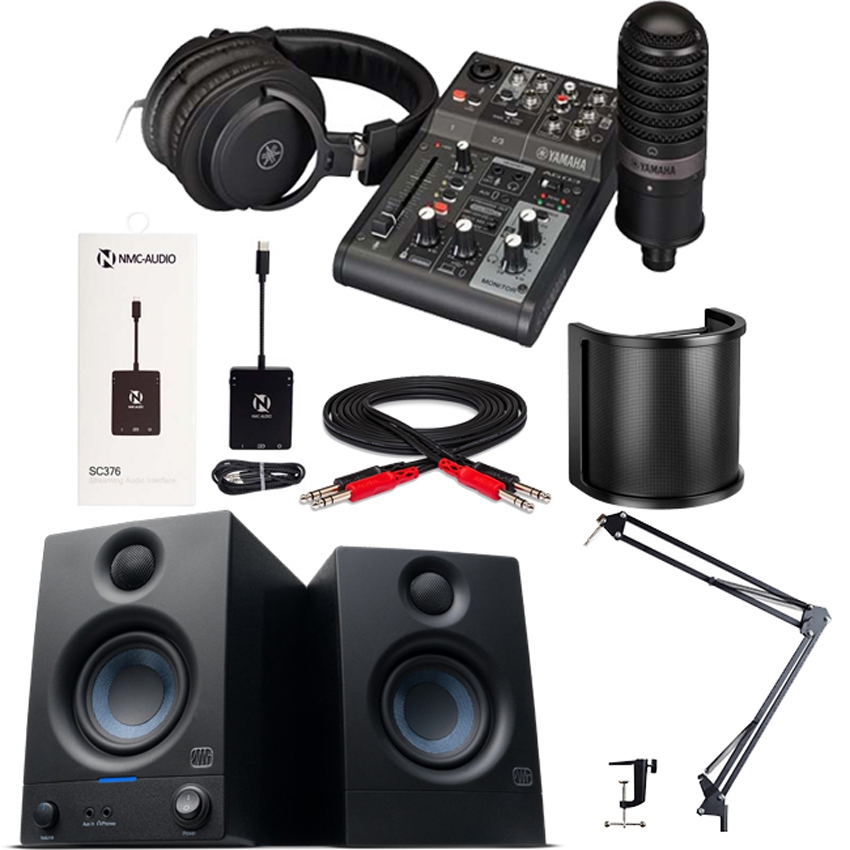 Combo livestream và thu âm chuyên nghiệp Yamaha AG03 MK2 LSPK, Eris 3.5 Gen 2, Box live dùng podcast