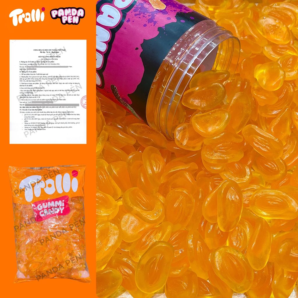 500g Kẹo Dẻo Trolli Đức Vị Xoài Chín Panda Pẻn, Kẹo Dẻo Đức Chính Hãng