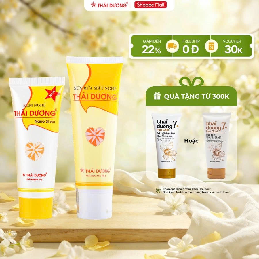 Bộ sản phẩm Kem nghệ Thái Dương 20g và Sữa rửa mặt nghệ Thái Dương 90g - Sao Thái Dương | BigBuy360 - bigbuy360.vn